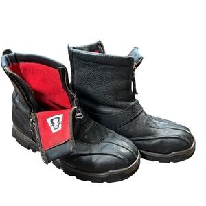 Gothic Tatical Polo Sport Ralph Lauren Mens Leather Lug-Loc Double Zip Boots